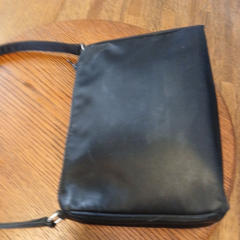 Kate Spade Bag Black Fabric Top Zip Classic Minimalist Chic Pocket - Picture 8 of 11